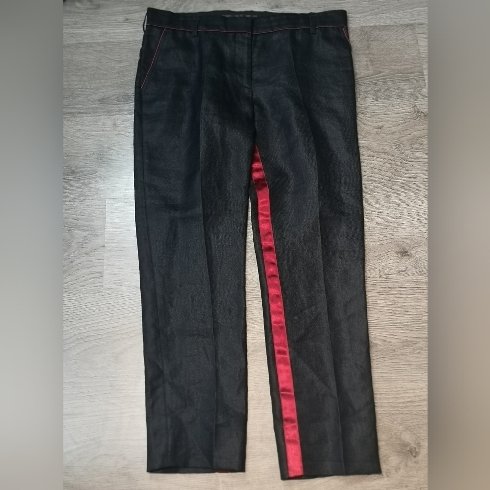 Rare Haider Ackermann Androgynous Tuxedo Pant Red Trim